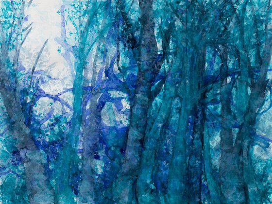 In the woodland : The witches trees 6 - abstract watercolor