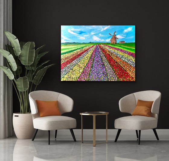 Chasing Rainbow - Tulip Field Holland