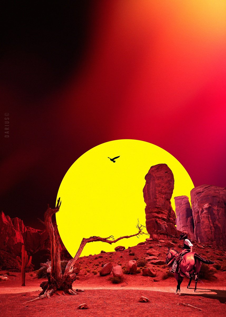 Surrealistic Landscape Giclee Print By Darius Comi, 12 X 18, Horseback Escape, Original Artwork