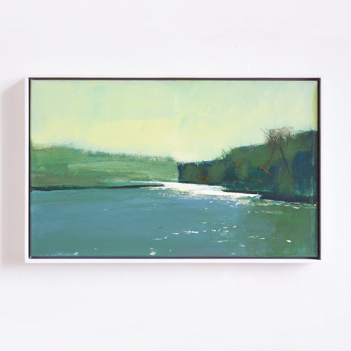 Impressionistic Landscape Acrylic Painting By Igor Nekraha, 20 X 13, Etude. Sun On The Dnister, Original Artwork