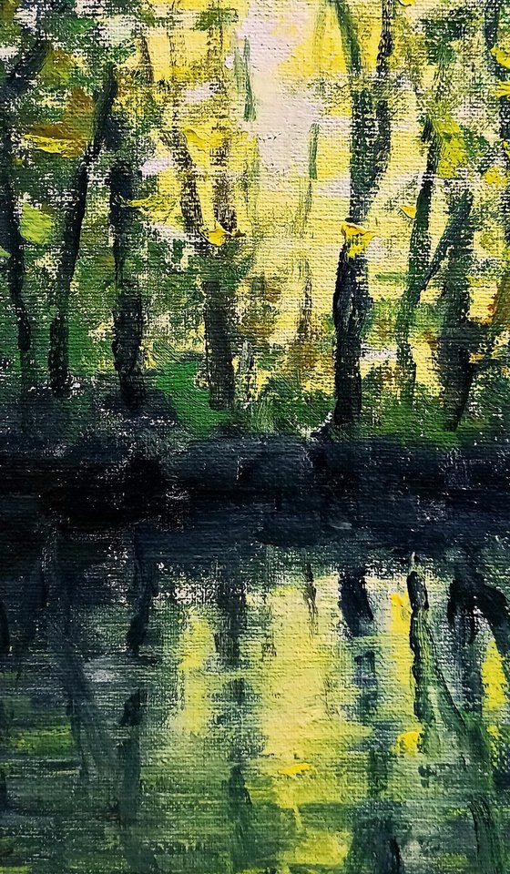 Impression. Forest pond