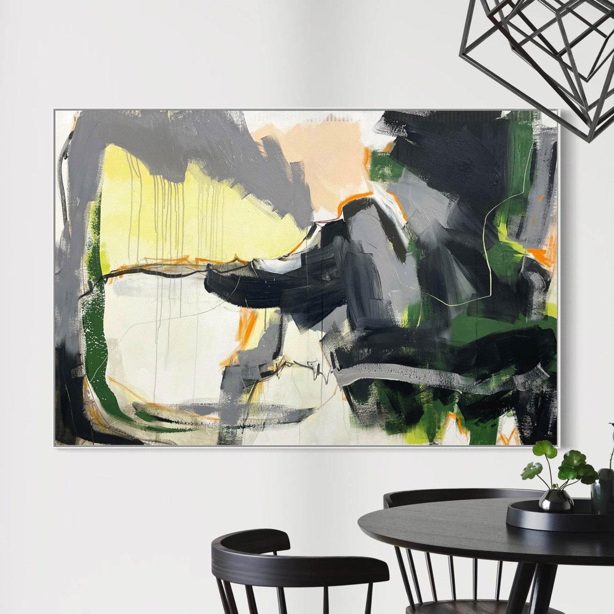 Abstract Acrylic Painting By Cheryl Harrison, 59 X 39, Tightrope, Original Artwork