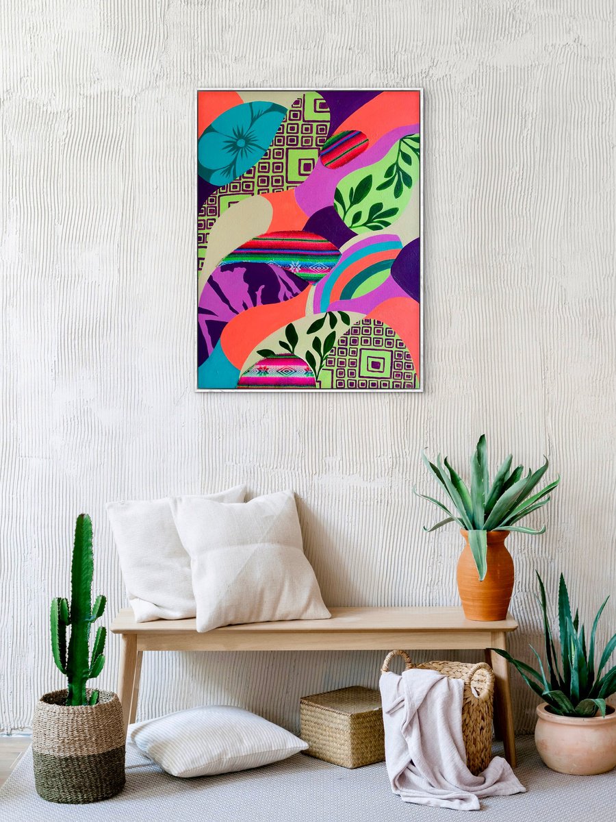 Organic Abstract Painting By Gisella Stapleton, 18 X 24, Andean Fantasy 15, Original Artwork