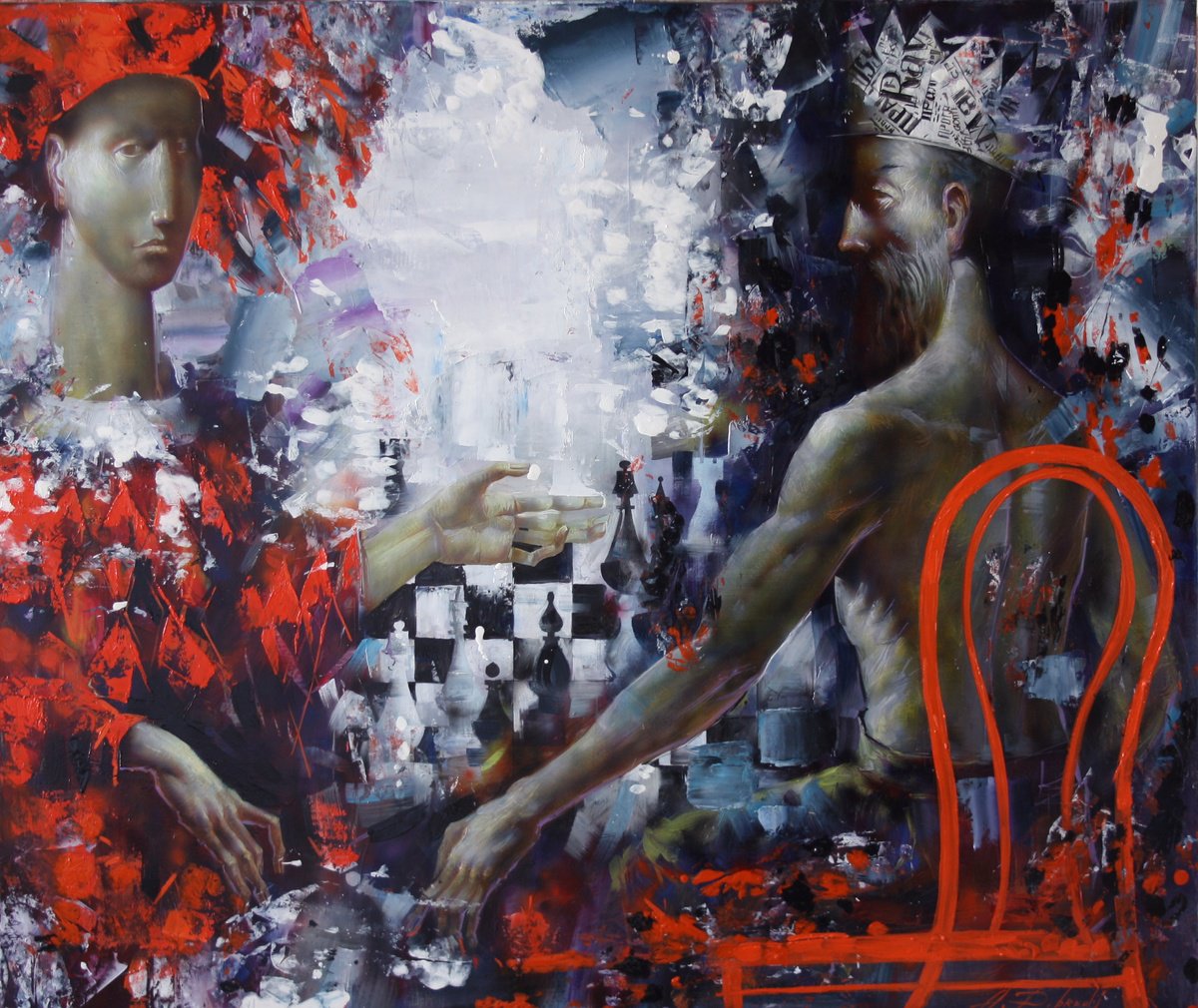 Impressionistic Portrait Oil Painting By Alexandr Dobrodiy, 43 X 35, ??? ??????, Original Artwork