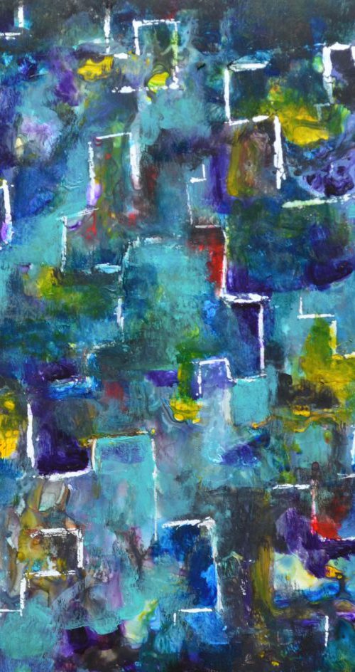 Abstract Journey modern colorful abstract Painting by Manjiri Kanvinde