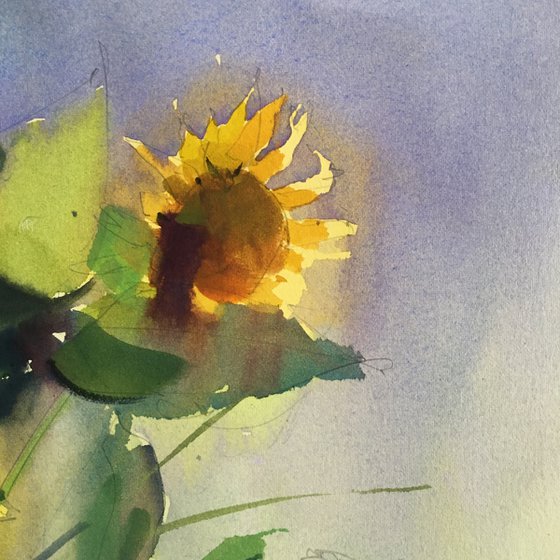 Sunflowers watercolor painting