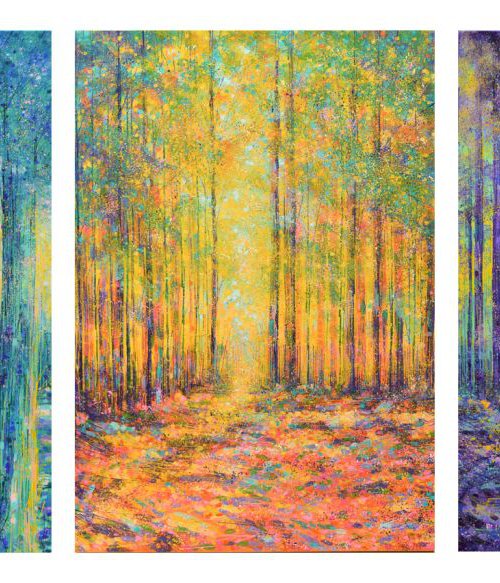 Beech Trees Triptych by Marc Todd