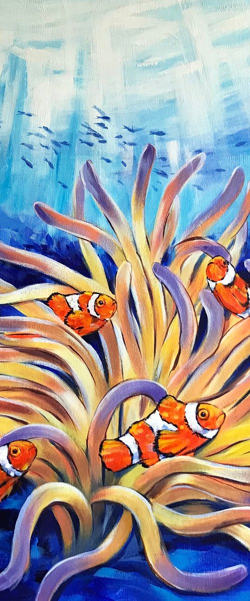 Clownfish and Sea Anemones by Irina Redine