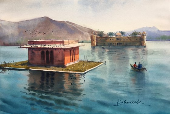 Palace on the Water. Jaipur, India