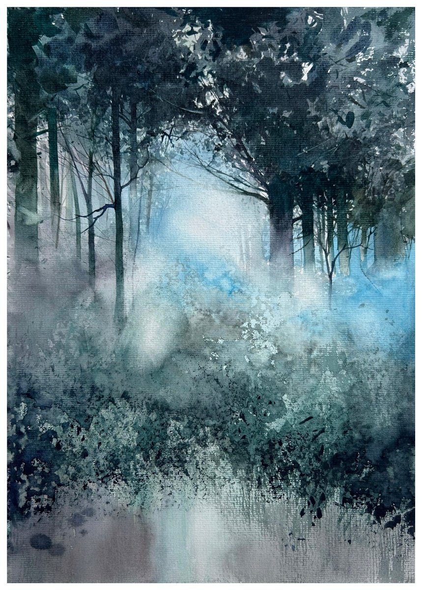 Impressionistic Landscape Watercolour By Nazar Grunyka, 12 X 17", Landscape, Original Artwork