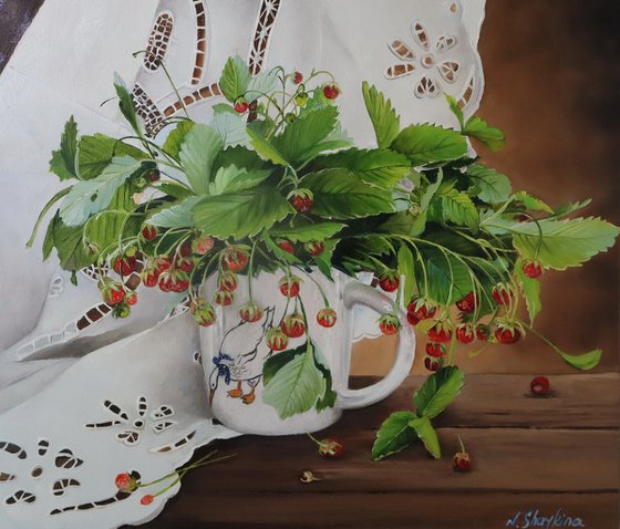 Strawberry Painting Realism