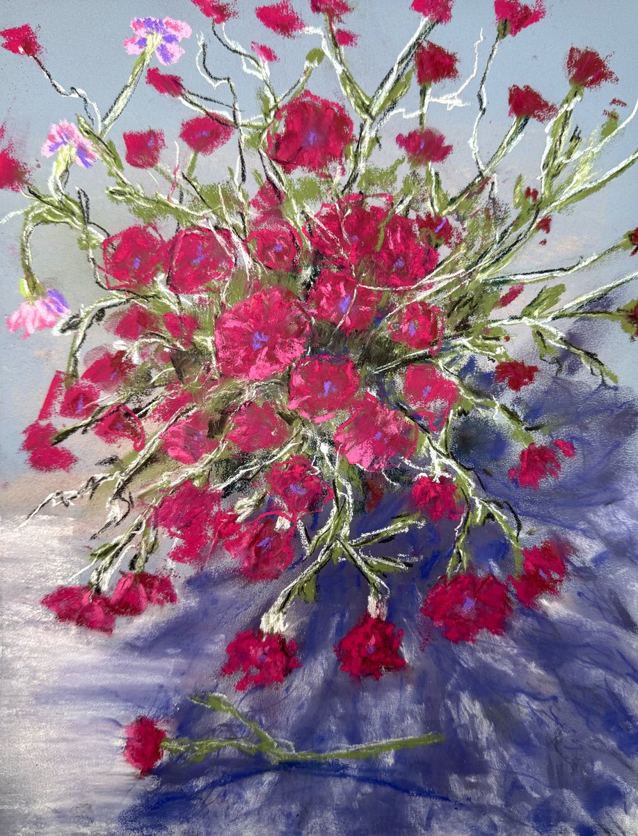 Impressionistic Pastel Drawing , Bouquet Of Wildflowers Pastel By Yuliia Sharapova, 12 X 16, Artwork For Sale On Artfinder
