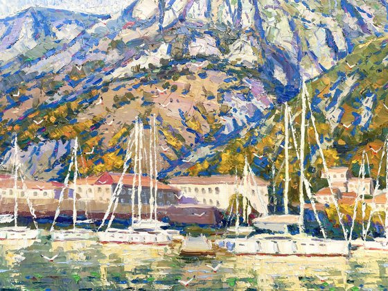 "Yachts at the pier"