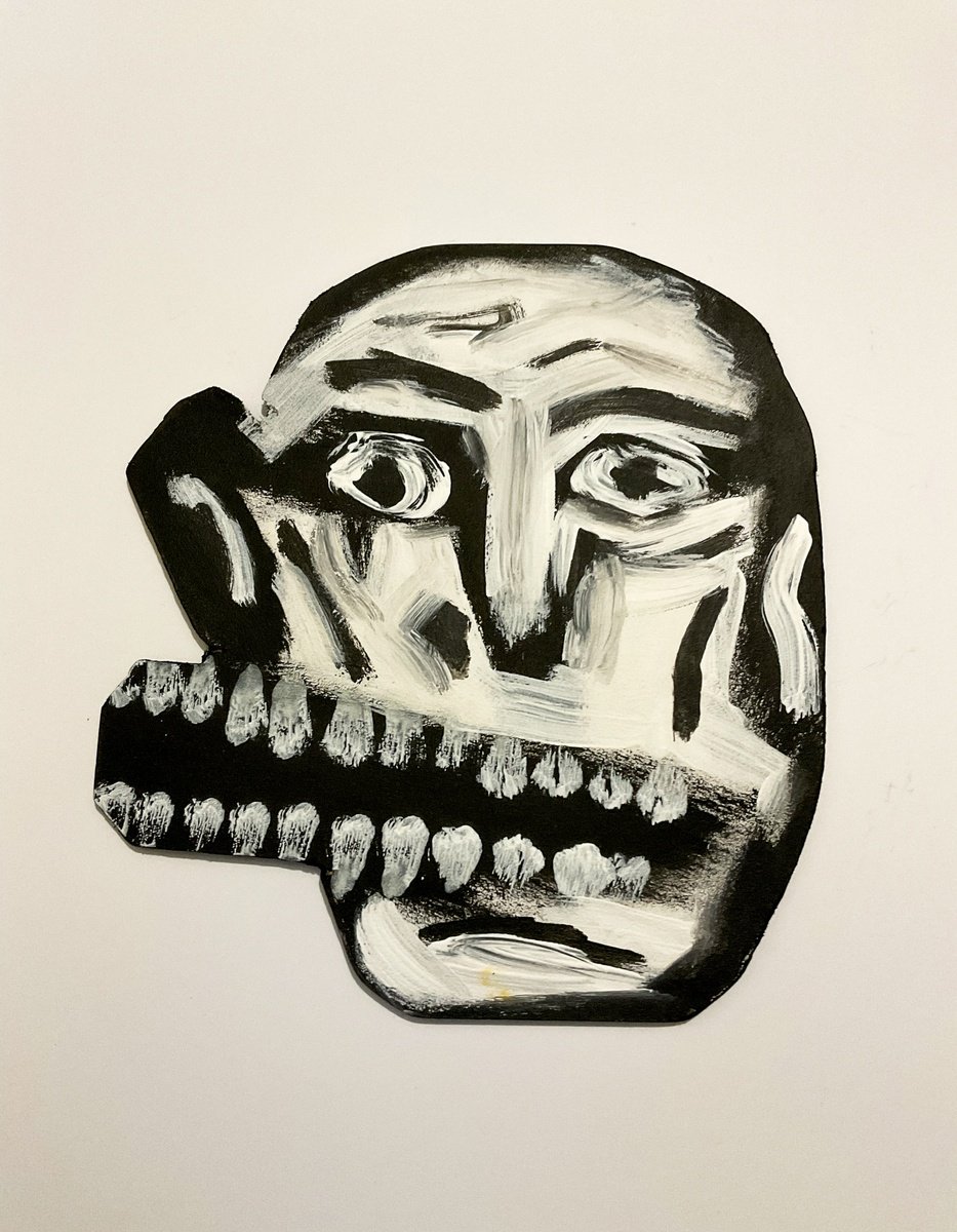 Expressive Portrait Painting By V. Lishko, 7 X 8", Portrait, Original Artwork