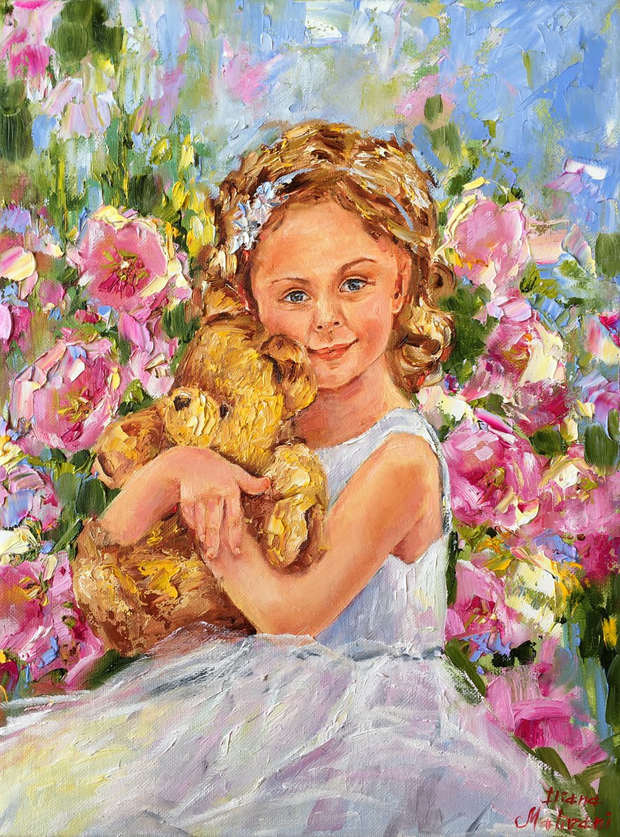 Impressionistic Portrait Oil Painting By Diana Malivani, 12 X 16, Meilleur Ami, Original Artwork