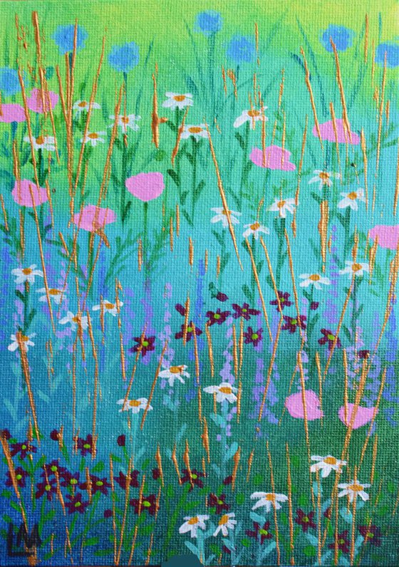 Mini Meadow 8 - poppies, alliums, daisies
