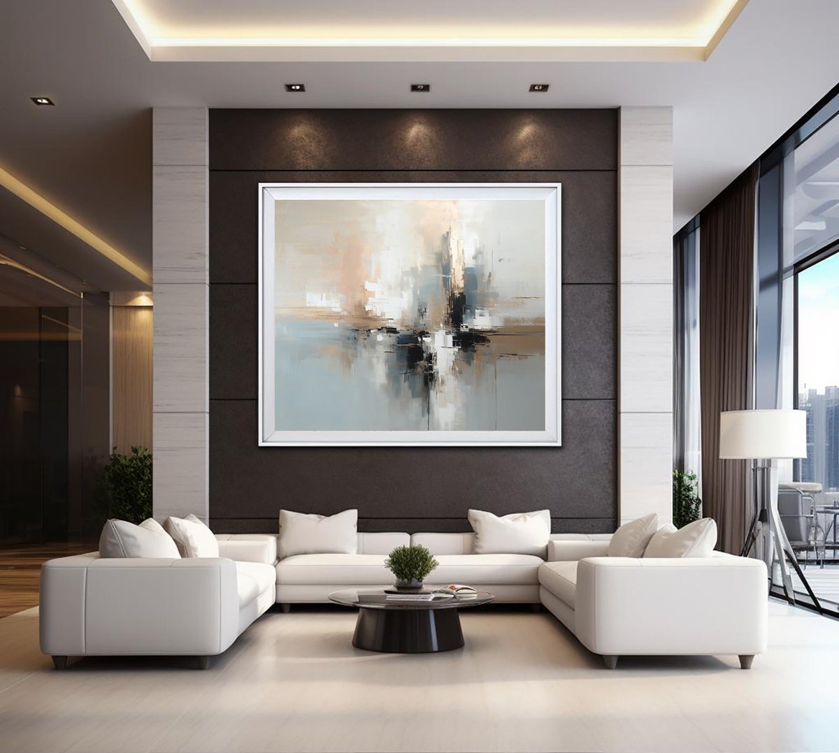 Pastel Urban Mirage With Gold And Bronze By Indie Ru, 67 X 59, Artwork For Sale On Artfinder