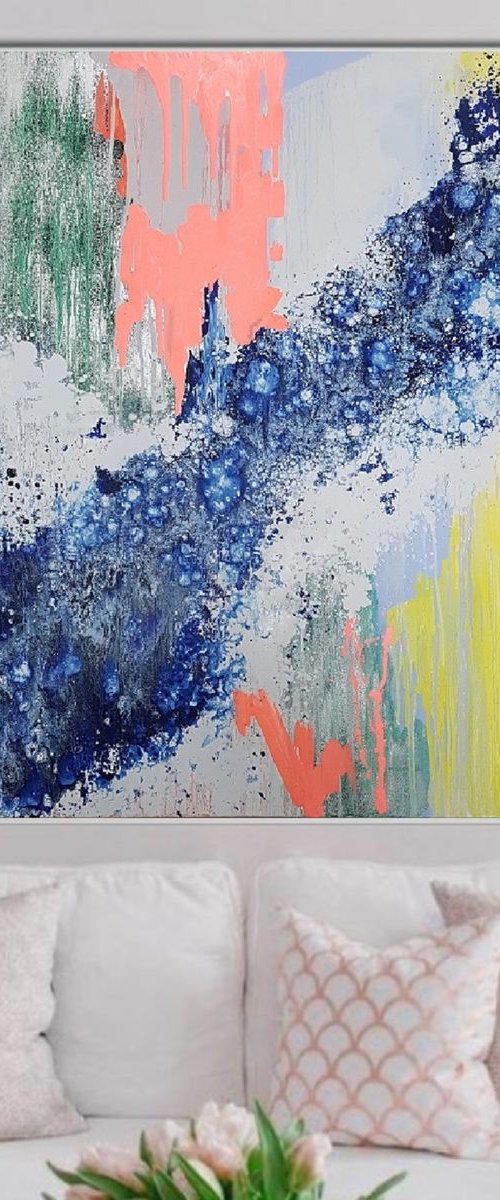 Abstract painting MIX my desires, Free shipping by Larissa Uvarova