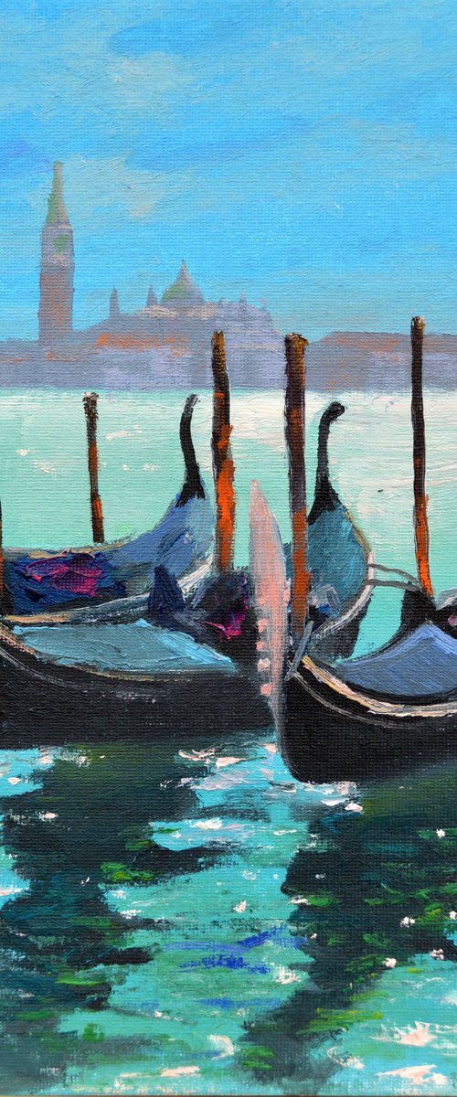 Venetian Gondolas 1 by Elena Lukina