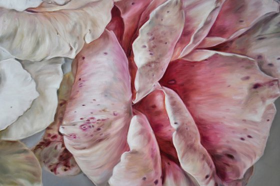Modern oil painting "Garden roses" 120 * 80 cm
