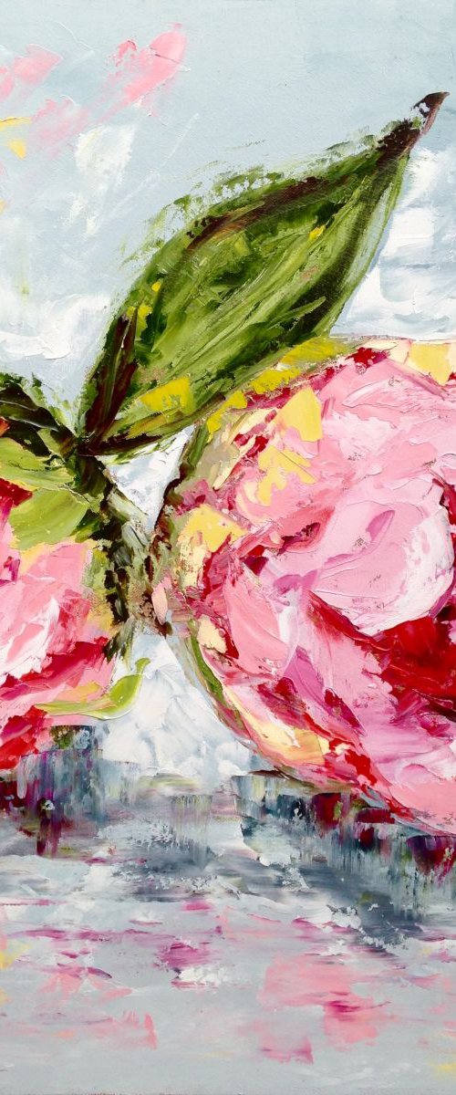 Two Pink Peonies by Emma Bell