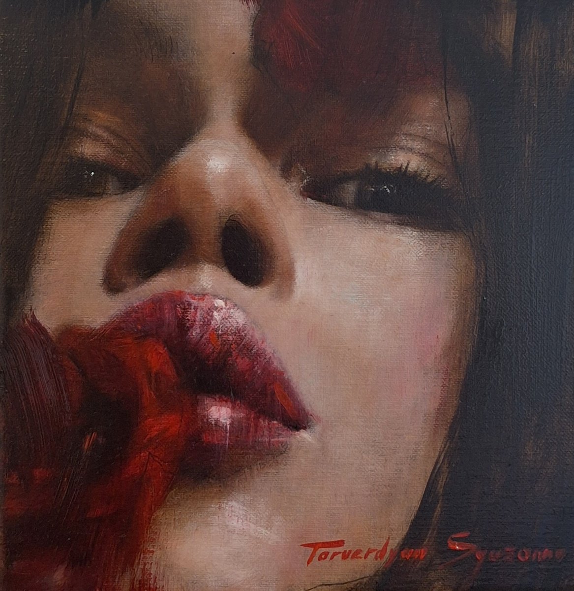 Photorealistic Oil Painting , Between Breath And Silence By Syuzanna Tarverdyan, 8 X 8, Artwork For Sale On Artfinder