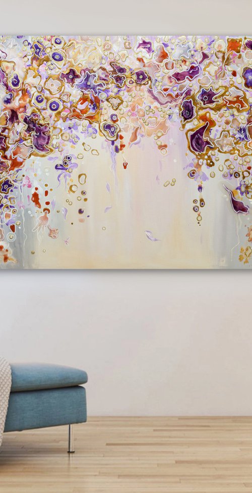 "Enchanted Garden"  original resin acrylic painting by Alexandra Dobreikin
