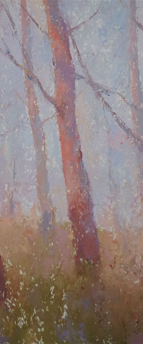 Landscape oil painting, Birches Grove, One of a kind, Signed, Hand Painted by Vahe Yeremyan