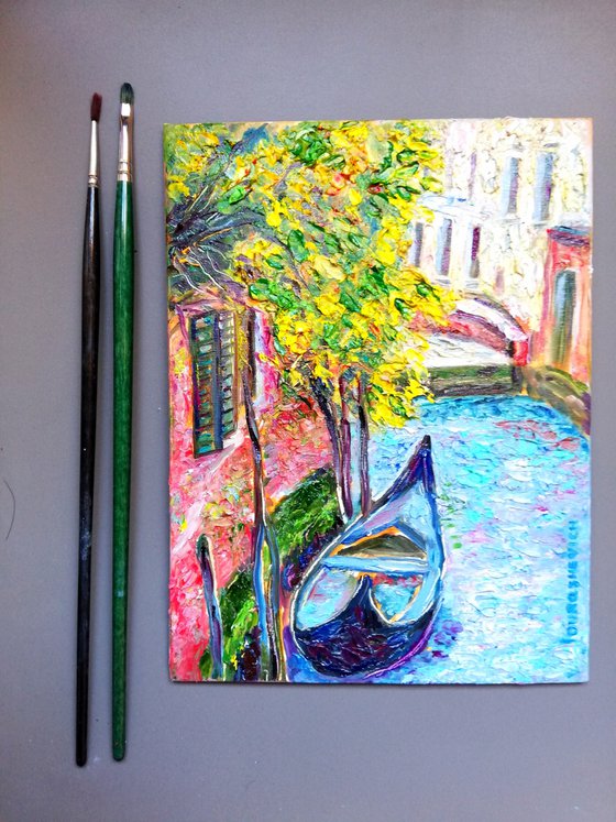 "Spring in Venice" Original Oil Artwork 7 by 10" (18x24cm)