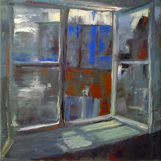 Window (40x40cm, oil painting, ready to hang)