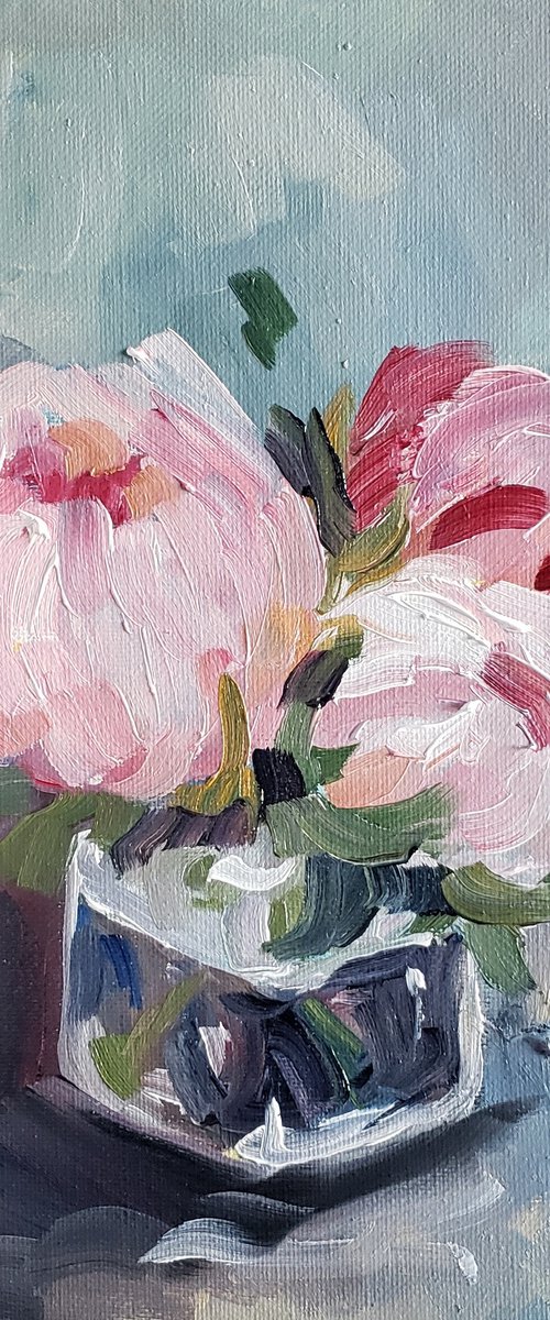 Flowers - Botanical - "Peonies in Glass Jar" by Katrina Case