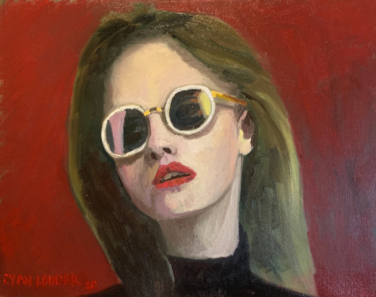 Red Pop Art - Uptown Girl 12x16 Painting by Ryan  Louder