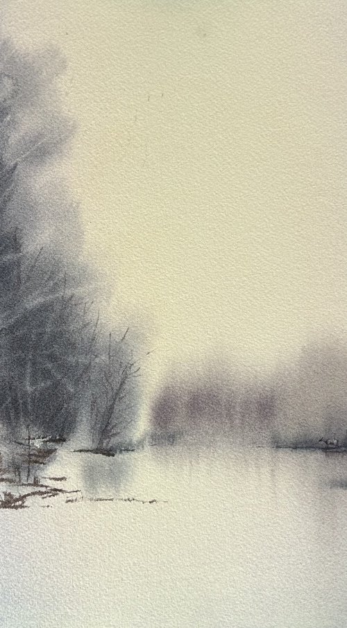 Frosty morning landscape by Alina Karpova