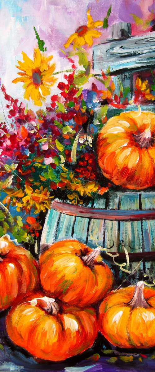 Pumpkins and flowers III by Kovács Anna Brigitta