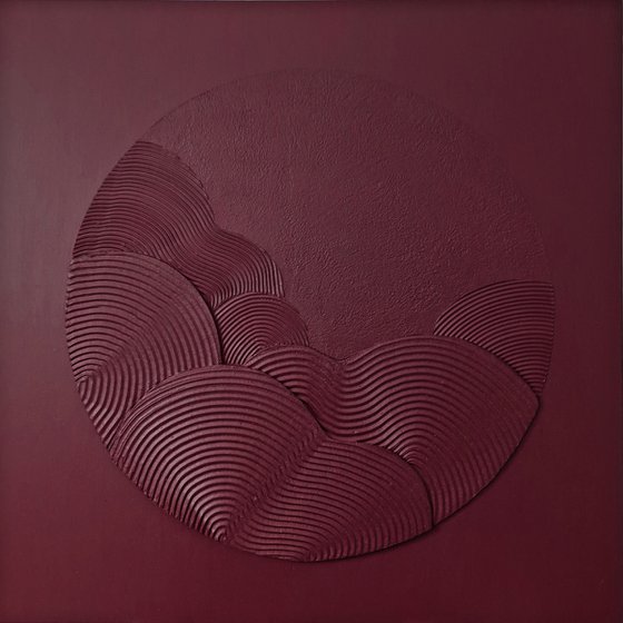 "Burgundy Waves" Abstract burgundy art