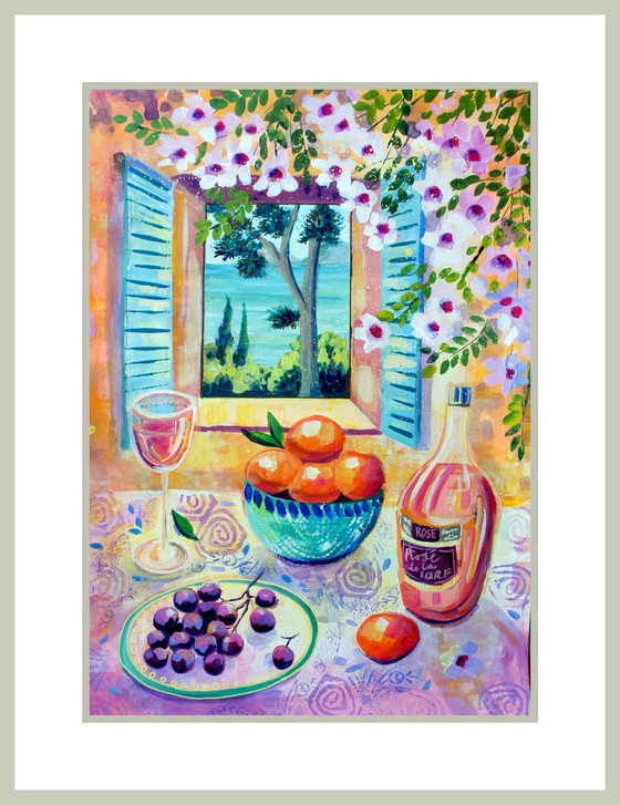 Rosé, Grapes and Clementine