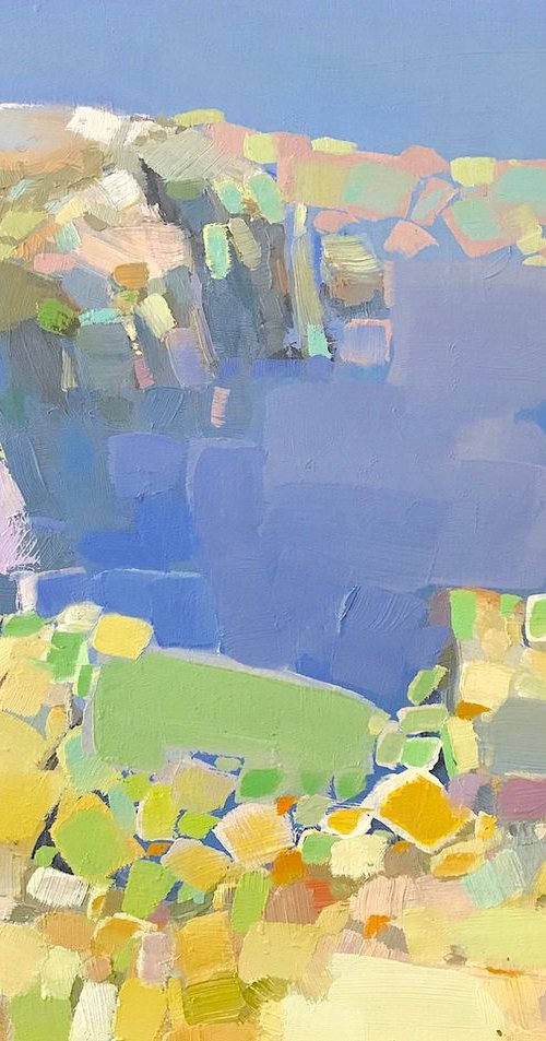 Malibu Cliffs, Original oil painting, Handmade artwork, One of a kind by Vahe Yeremyan