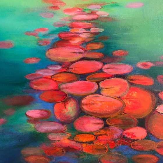 Abstract water lilies pond - 1 !!