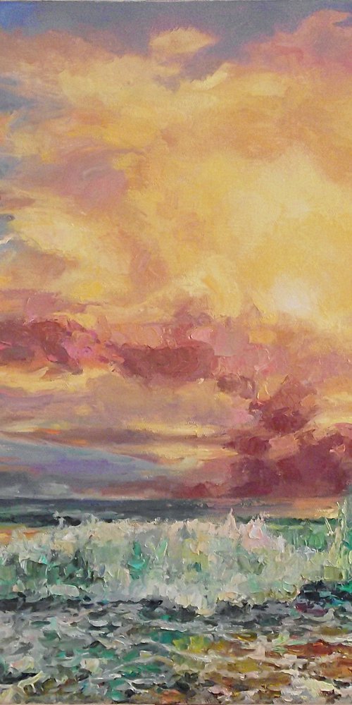 Sea and sunset by Vachagan Manukyan