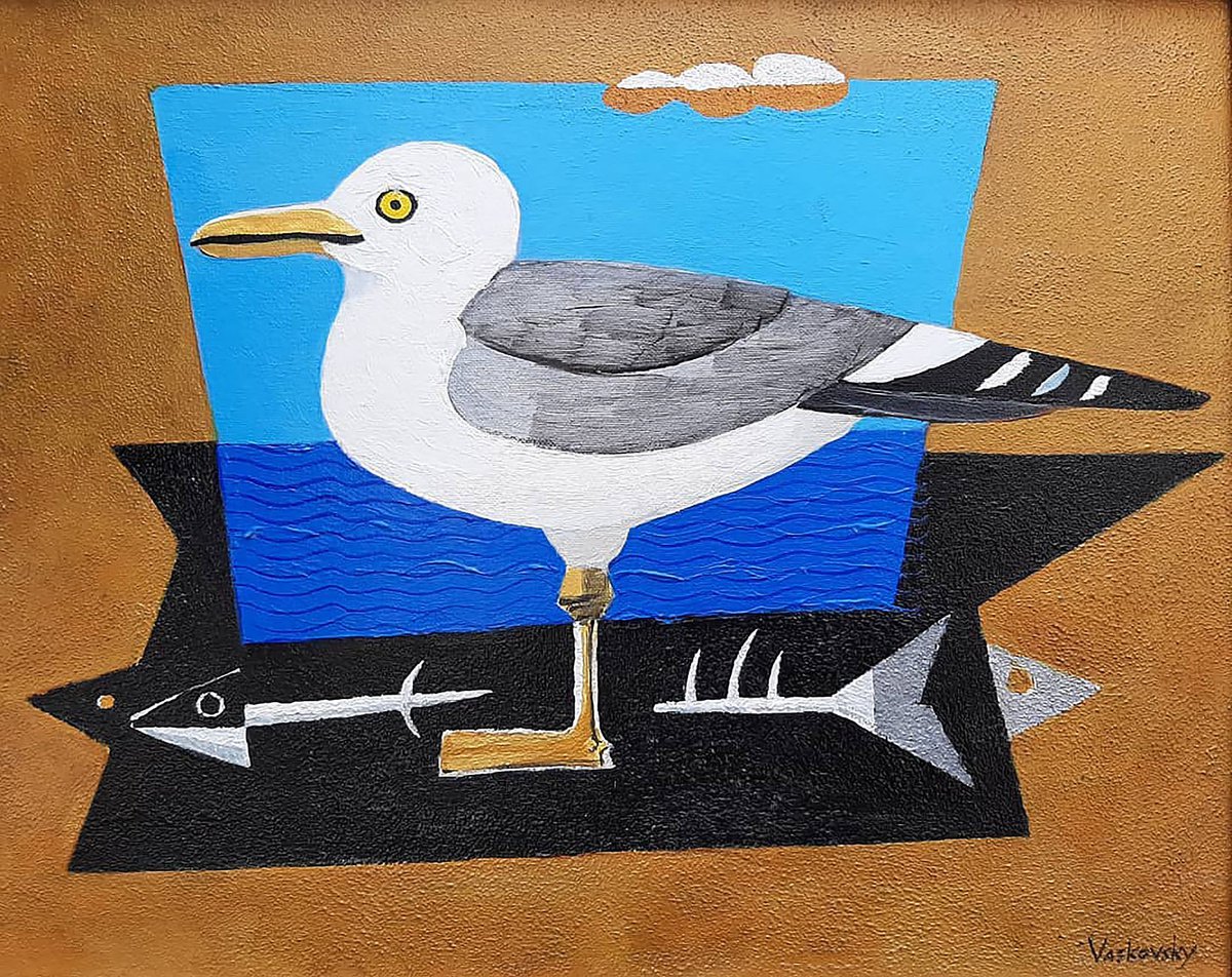 Seagull and Fish Bone by Vadim Vaskovsky