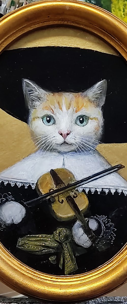 Cat Violinist by HELINDA (Olga Müller)