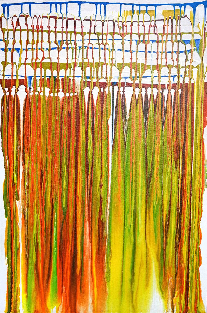 Abstract Acrylic Painting By Sumit Mehndiratta, 24 X 36", Composition No. 421, Original Artwork