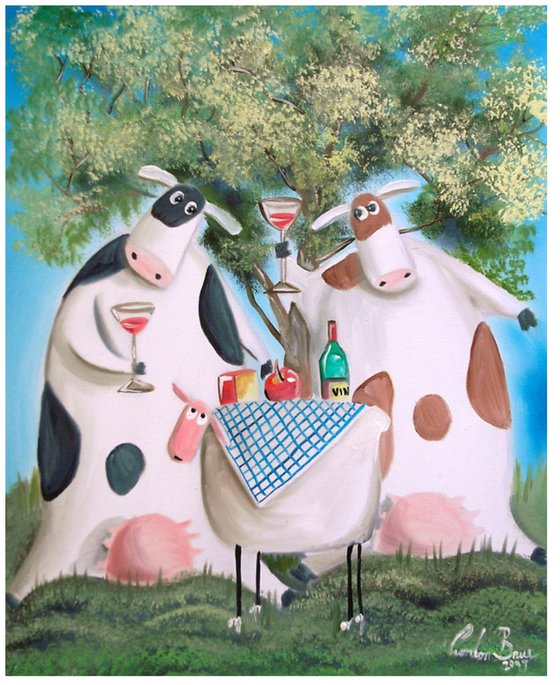 a cow picnic