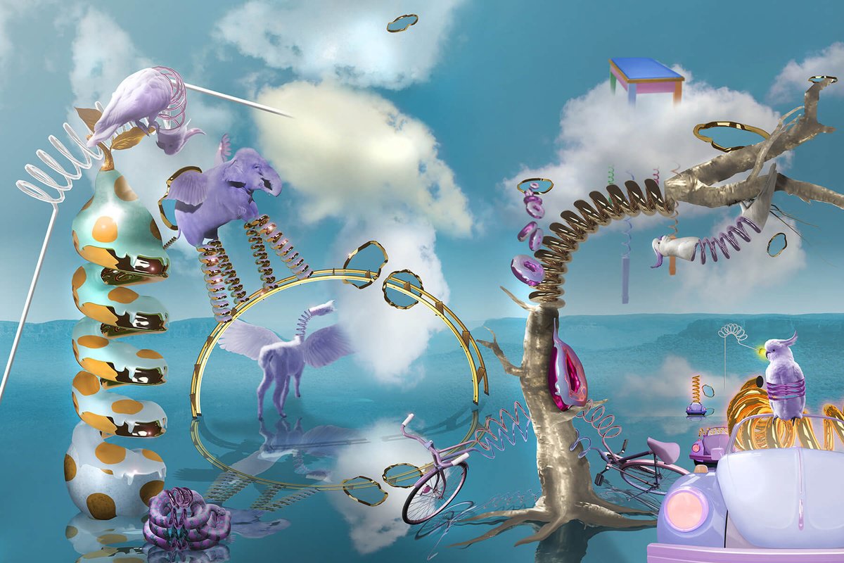 Surrealistic Landscape Print By Vanessa T Stefanova, 24 X 16", Springhood, Original Artwork