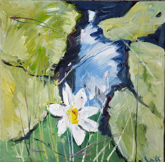 A Beautiful Painting with Lilies