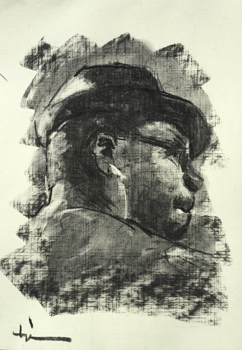 Expressive Charcoal Drawing , The Earphone By Dominique Deve, 8 X 11, Artwork For Sale On Artfinder