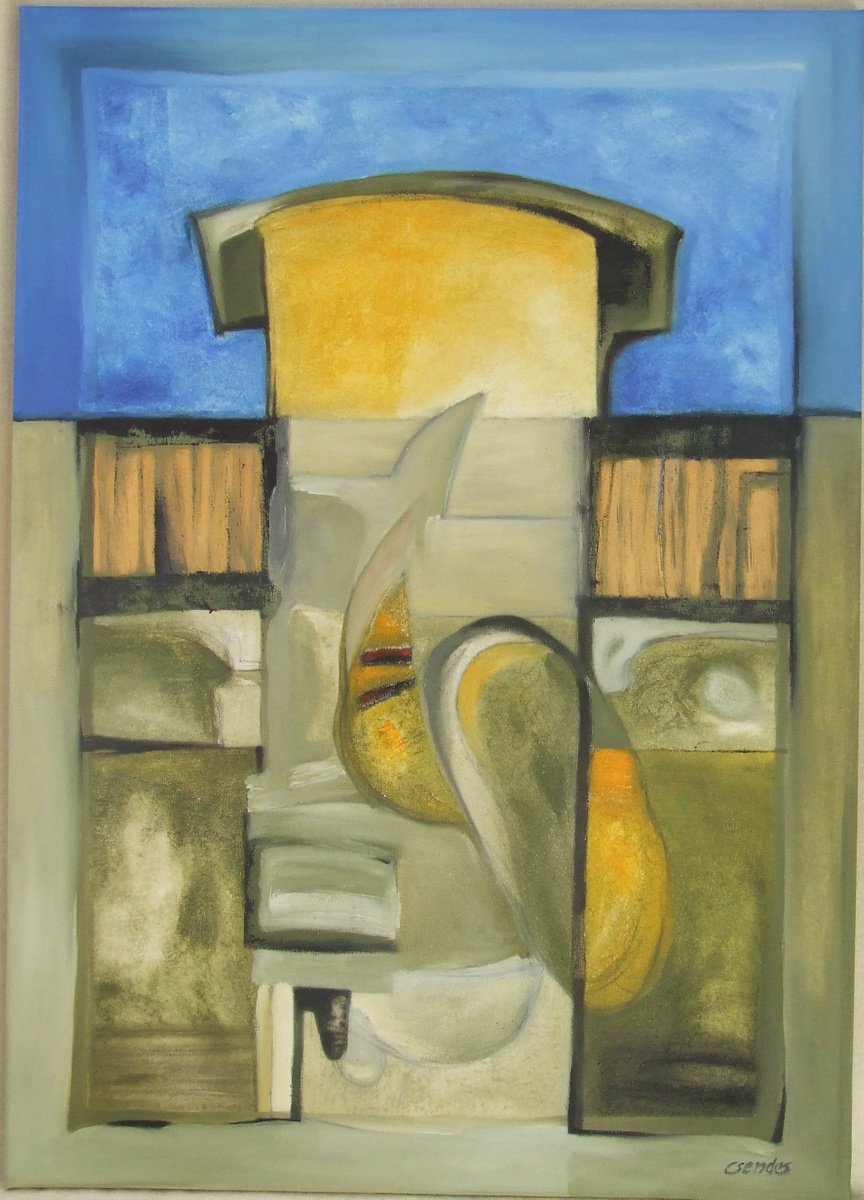 Expressive Abstract Oil Painting By Csaba Csendes, 20 X 28, Paragon, Original Artwork