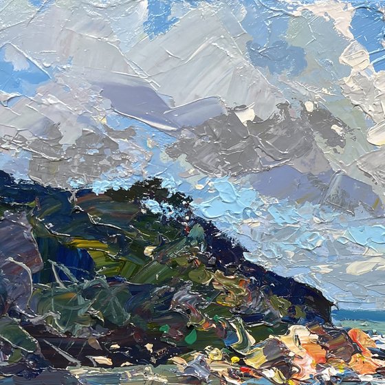 Modern Beach Oil Painting on Canvas