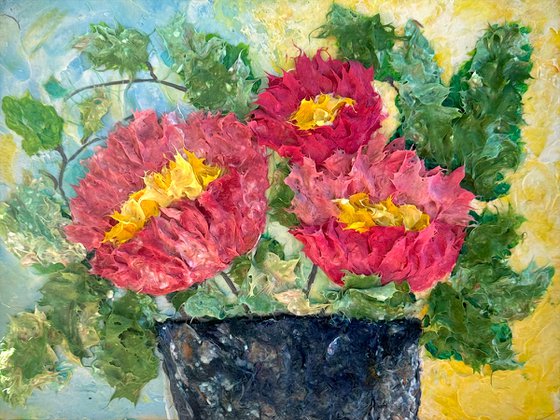 Hand-Painted Poppy