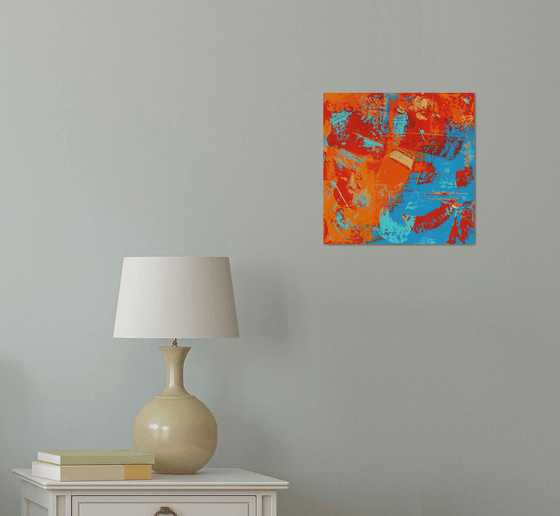 Abstract Red Orange Teal Patterns